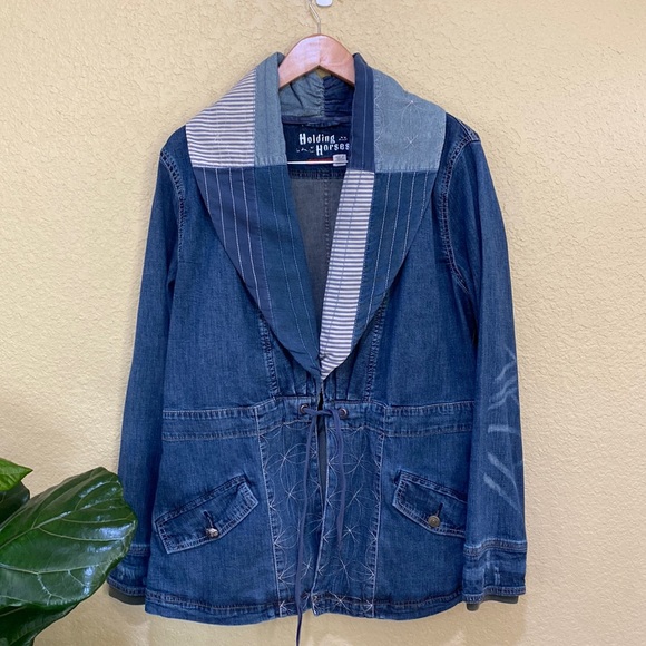 Anthropologie Jackets & Blazers - Anthro Quilted Jean Jacket L